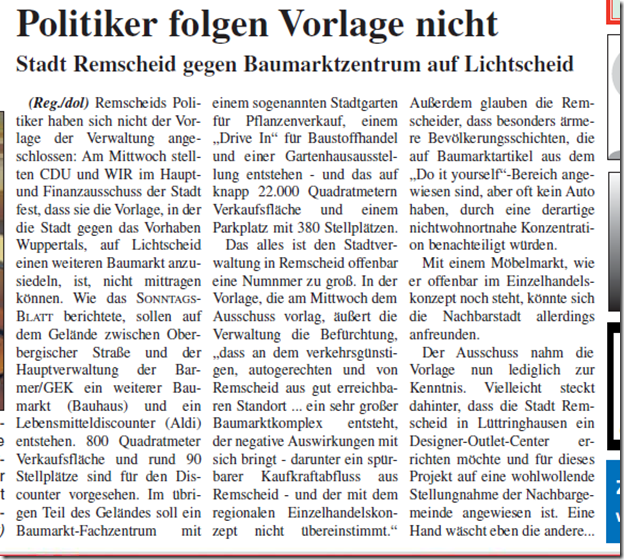 Sonntagsblatt - Kommunalpolitik